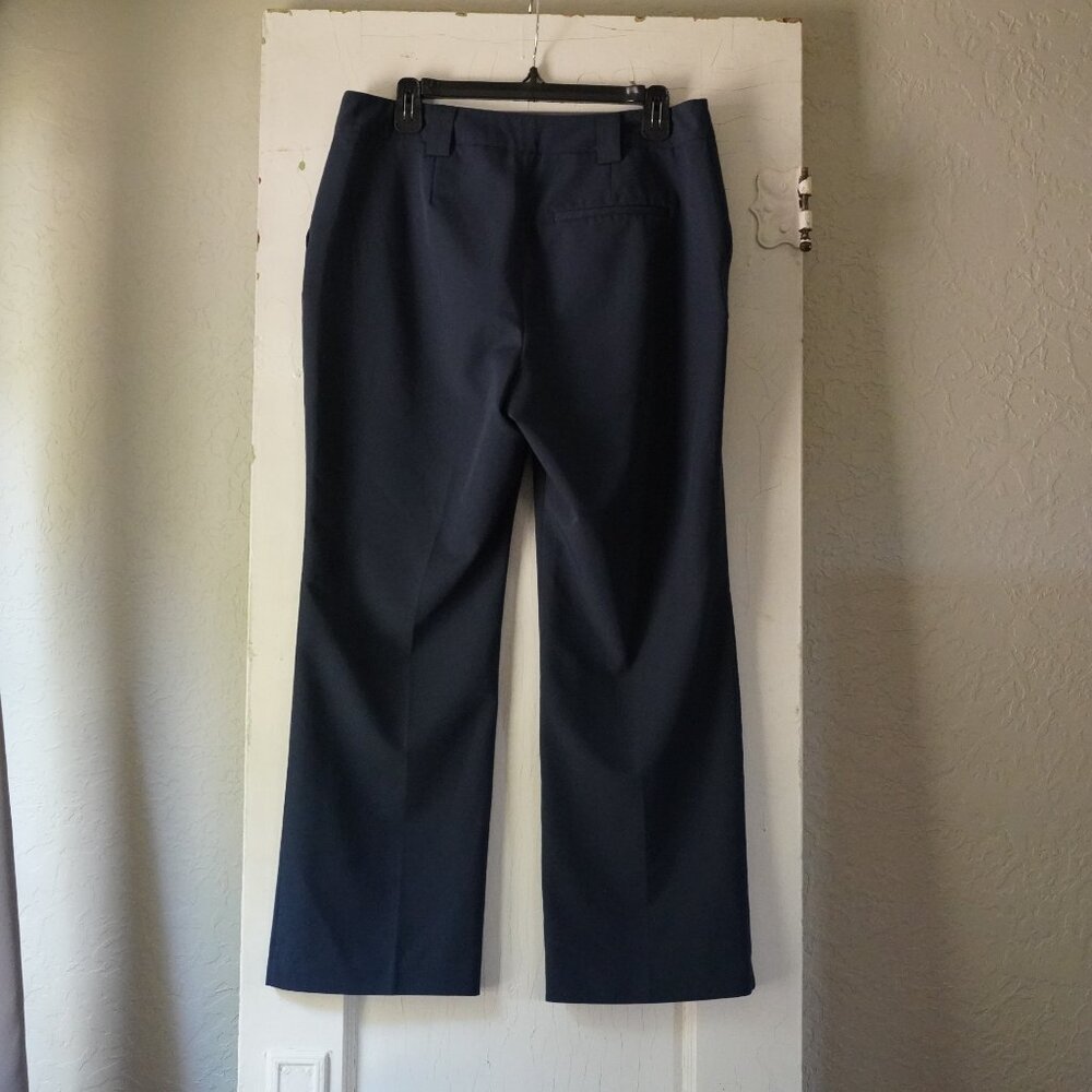 Worthington Navy Blue Trouser Pants 12P Petite Wide Straight Leg Workwear - Picture 2 of 11